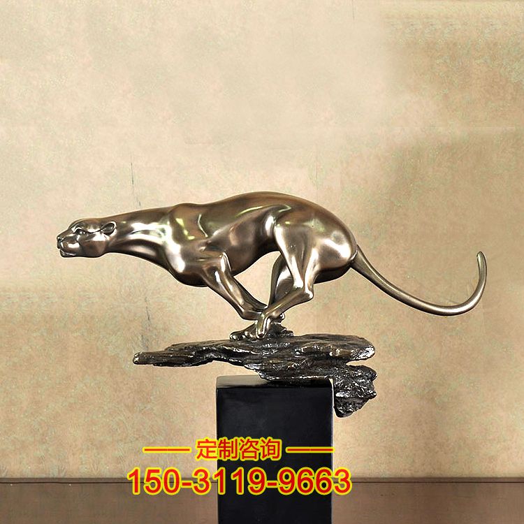 雕塑美洲豹-纯铜铸造动物摆件