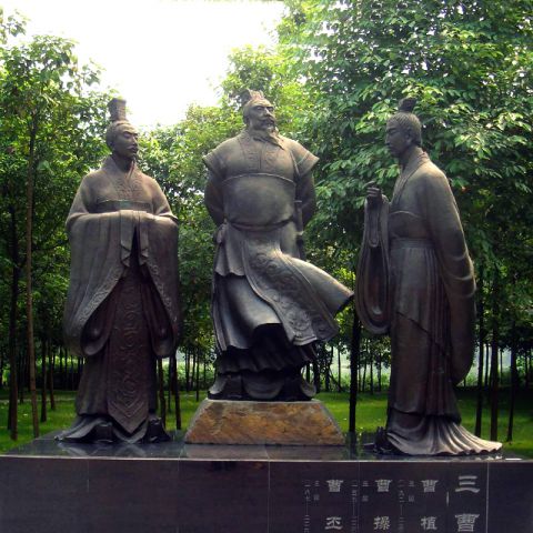 三曹铜雕塑-三国人物曹操、曹植、曹丕铸铜雕像