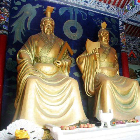 鎏金帝喾神像-寺庙供奉纯铜铸造五帝雕塑