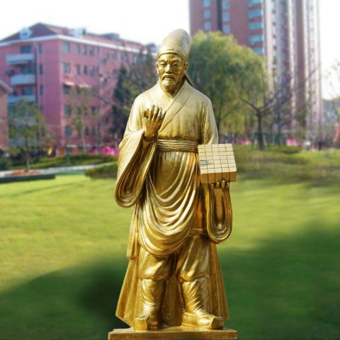 毕升鎏金铜雕塑-中国古代历史名人雕像