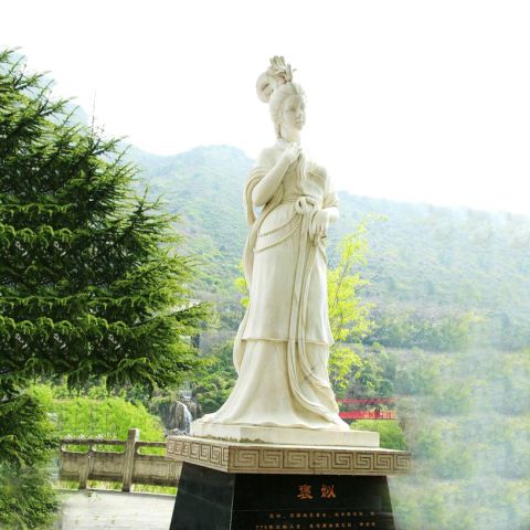 褒姒历史美女雕像-汉白玉古代人物塑像