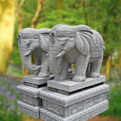 石雕大象别墅-花岗岩泰式大象雕塑