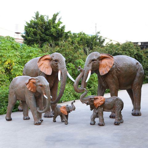 仿真玻璃钢大象雕塑-动物园、公园仿生动物摆件