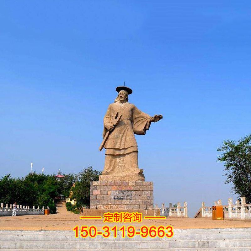 大禹石雕塑像-景区广场红砂岩神话人物像