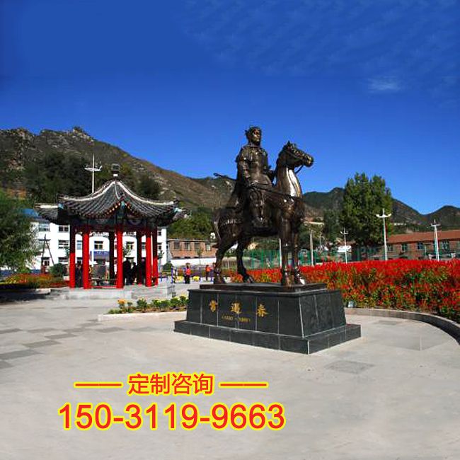 常遇春骑马铜雕塑-景区广场历史名将著名人物雕像
