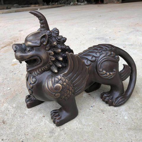 独角兽獬豸铜雕-纯铜铸造神兽动物雕塑