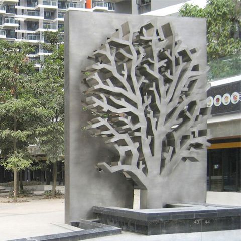 不锈钢剪影树雕塑-园林创意景观树