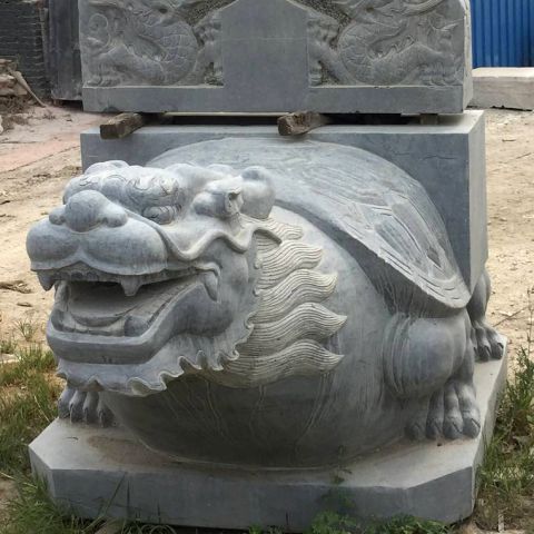青石龟趺雕塑-仿古神兽动物石雕