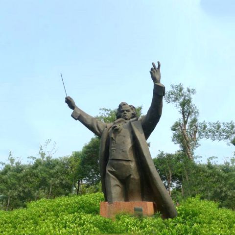 铜雕塑贝多芬-公园西方名人著名音乐家雕像