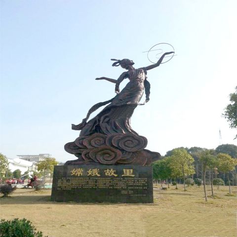 广寒仙子嫦娥铜雕像-景区景观人物神话人物雕塑