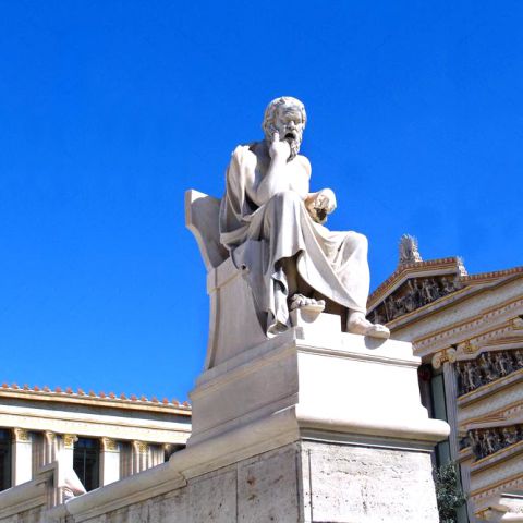 汉白玉柏拉图石雕像-西方名人著名哲学家雕塑