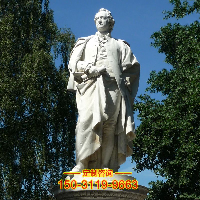 汉白玉歌德雕塑-公园名人世界著名人物石雕像