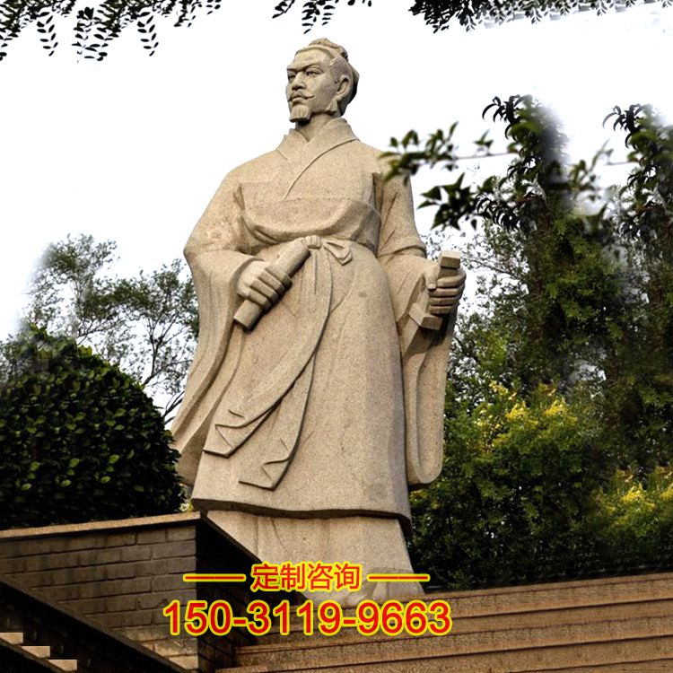 荆轲砂岩石雕-景区历史名人古代英雄人物雕像