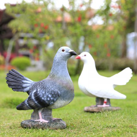 玻璃钢鸽子雕塑-公园草坪仿真动物鸽子摆件