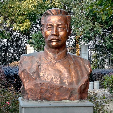 鲁迅半身像铜雕-纯铜铸造公园名人文学家雕塑