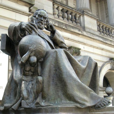 伽利略雕塑-西方名人著名科学家铸铜人物雕像