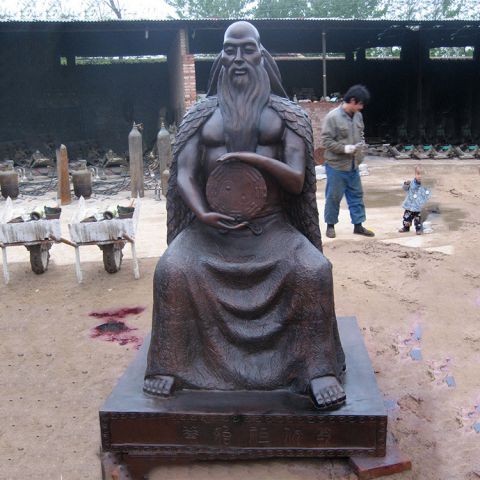 伏羲文化 雕塑-神话人物太古正神三皇伏羲铜雕像