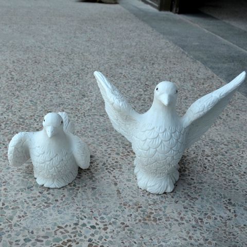 石雕鸽子雕塑-汉白玉大理石动物雕塑摆件