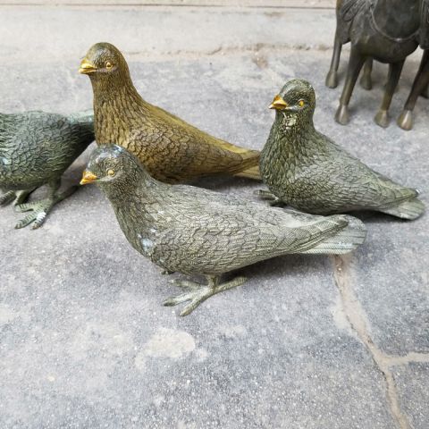 鸽子铜雕-纯铜铸造仿真动物鸽子雕塑