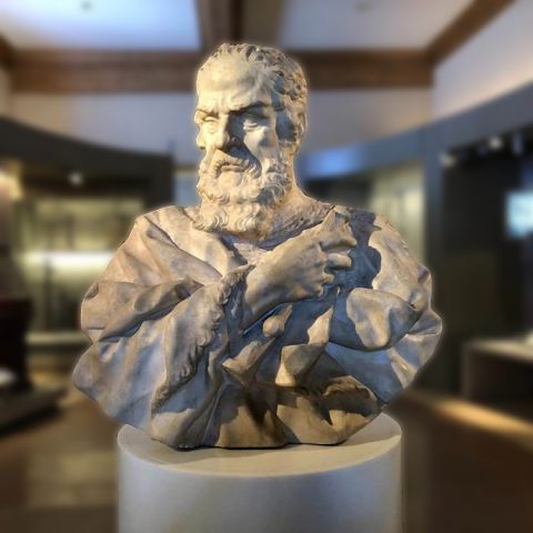 伽利略石雕半身像-大理石世界名人雕塑