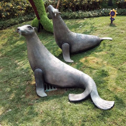 公园园林海洋动物海豚雕塑摆件