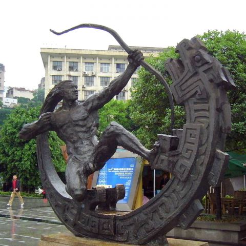 后羿铜雕塑像-城市广场神话人物铸铜雕塑