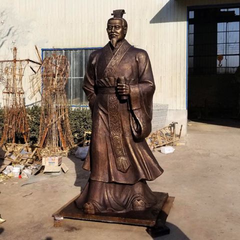 汉武帝雕塑-玻璃钢仿铜古代帝王人物雕塑