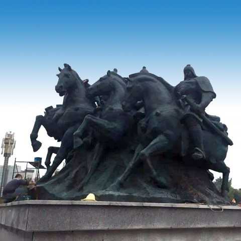 郭子仪景观铜雕-大型郭子仪骑马出征雕塑