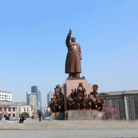 毛主席铜雕景观-城市广场党建文化情景雕塑