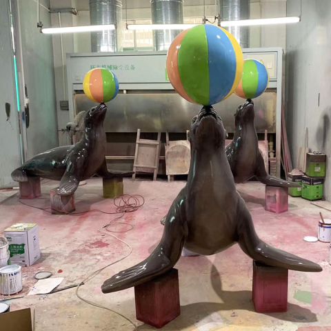 海洋动物海豚玻璃钢雕塑