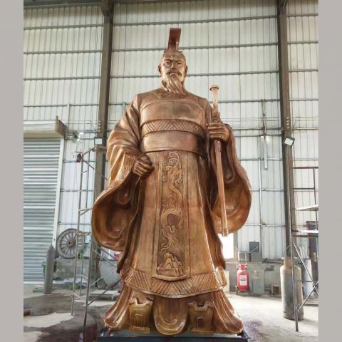 汉武帝铜雕像-纯铜铸造中国古代人物著名帝王雕塑