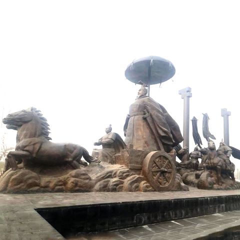 汉武帝训练水师雕塑-古代帝王刘彻著名人物雕塑