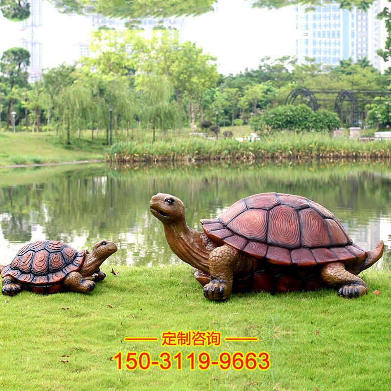 仿真玻璃钢乌龟雕塑-湿地公园草坪草丛小动物雕塑八角