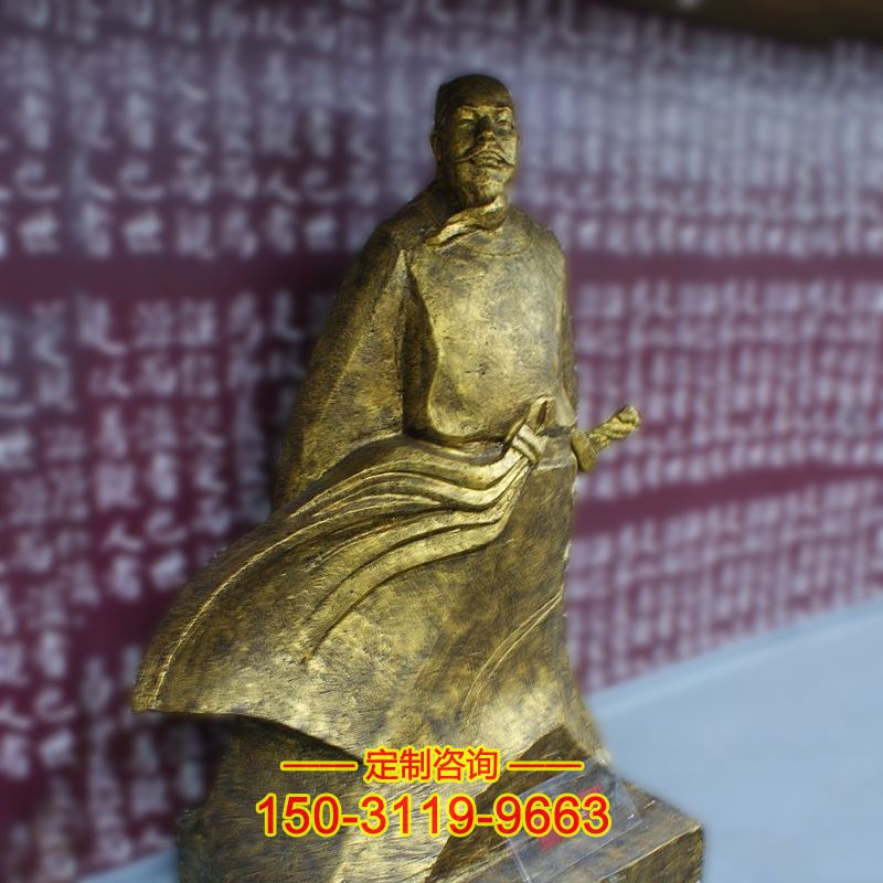颜真卿铸铜龙8官网-纯铜铸造唐代著名书法家铜雕像