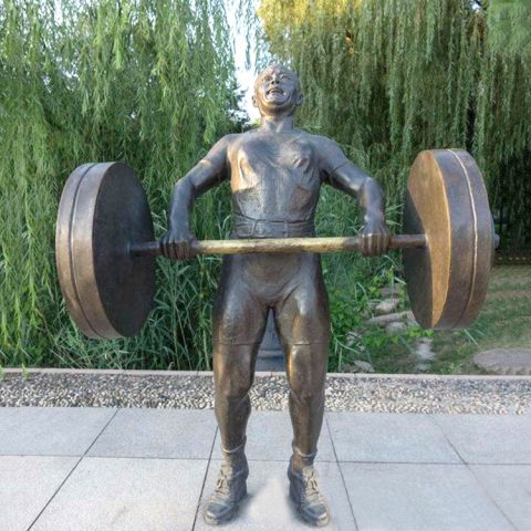 举重-公园纯铜运动人物雕塑