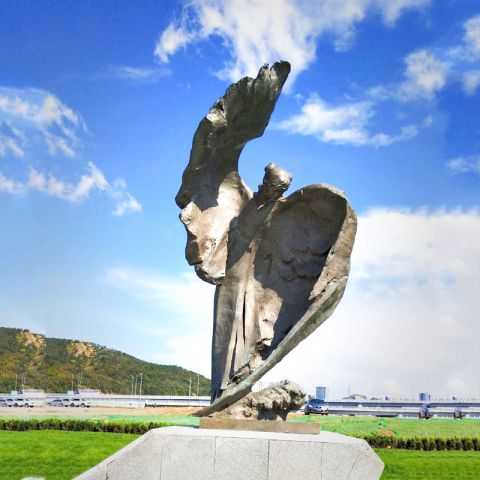 精卫雕像-城市广场中国神话传说文化人物铜雕塑
