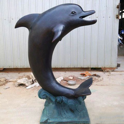 海豚铜雕塑-纯铜铸造海洋动物