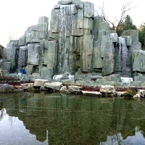 景区公园大型塑石假山流水景观雕塑