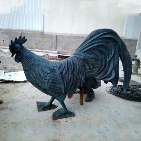 青铜生肖鸡-大型铸铜动物雕塑