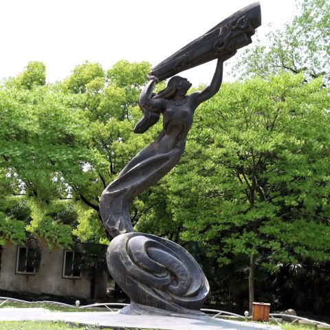 女娲补天铜雕景观雕塑-公园神话故事人物雕塑