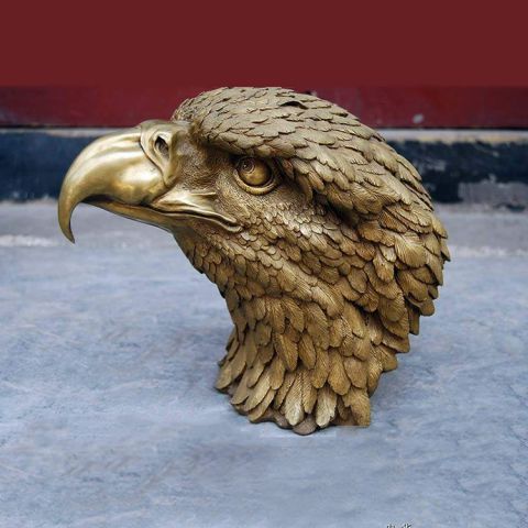 纯铜老鹰鹰头动物铜雕摆件