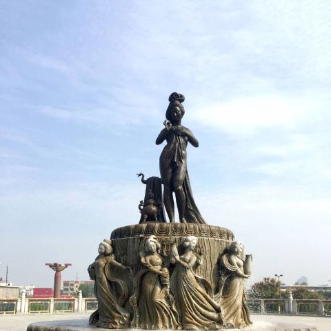 贵妃出浴情景雕塑-纯铜铸造城市广场景观雕塑