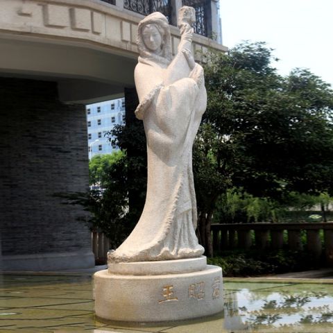 汉白玉王昭君雕塑-小区园林历史文化名人古代美女雕塑