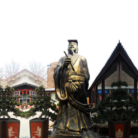 王羲之铸铜雕塑-景区园林文化名人铸铜雕像