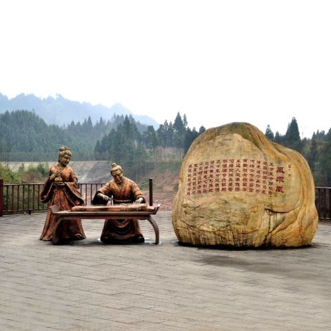 凤求凰广场情景雕塑-公园景区纯铜铸造历史名人情景景观雕塑
