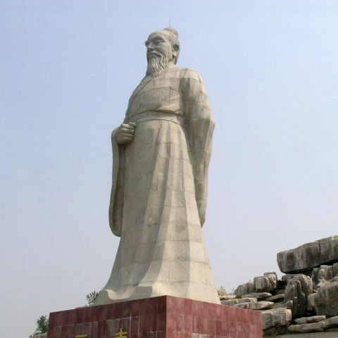 尧帝汉白玉石雕像-景区大型古代人物五帝之尧帝雕塑