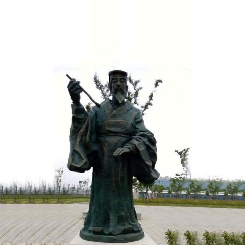 王羲之写字雕塑-公园历史文化名人情景雕塑