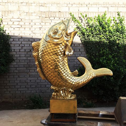 铜雕鱼跃景观动物雕塑摆件