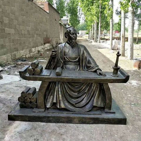 玻璃钢张衡雕塑-中国历史名人仿铜情景雕塑