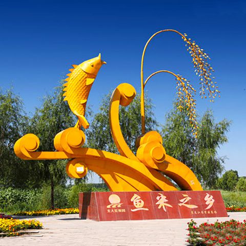 景观鱼不锈钢雕塑-鱼米之乡园林广场景观动物雕塑